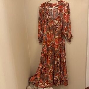 Easel Autumn Floral Long Sleeve Dress